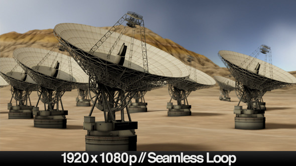Satellite Technology Field in Desert - Loop