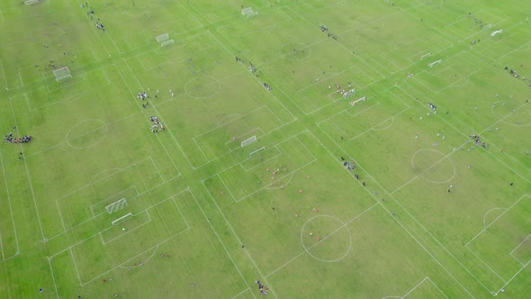 Multiple Football Matches at Hackney Marshes in London