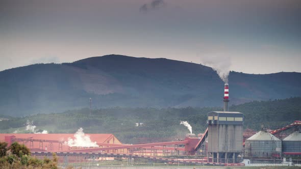 Factory on Sea Coast, Galicia Spain.