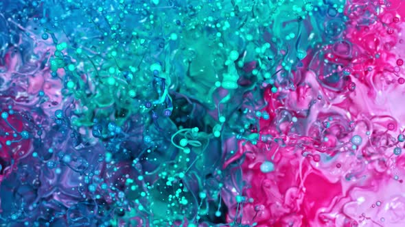 Super Slow Motion Shot of Abstract Splashing Colors at 1000 Fps, Top Shot