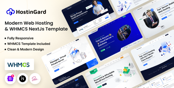 Hostingard – Web Hosting React Nextjs Template with WHMCS – 0 Sold!