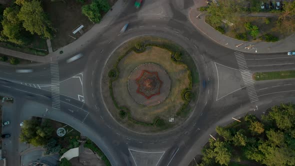  Aerial View Timelapse of Road with Circular Cars