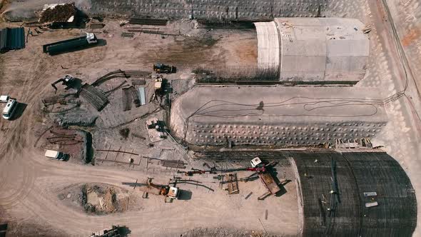 Tunnel Construction Site Aerial View