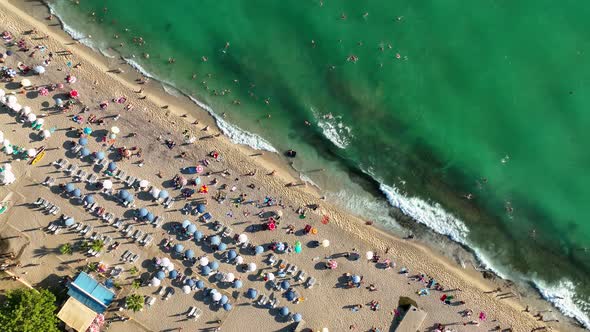 Cleopatra Beach Turkey Alanya 4 K Aerial View