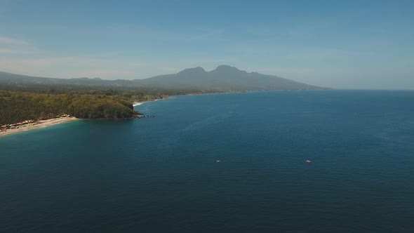 Tropical Landscape Sea Beach Mountains