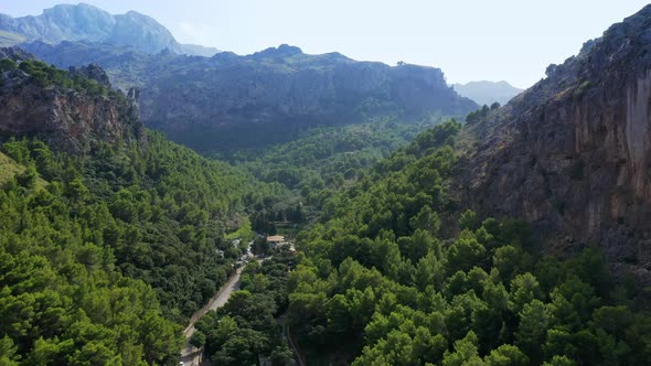 Aerial Drone Video Footage of Port De Sa Calobra Bay, Mallorca