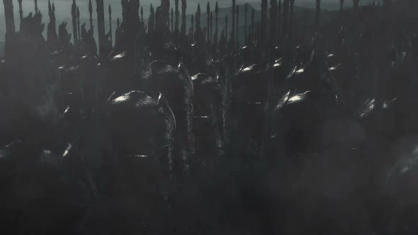 Dramatic Scene Of Elves Standing In A Battle Formation Ready For War