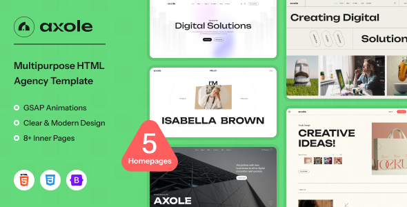 Axole – Creative Digital Agency & Portfolio Template – 0 Sold!