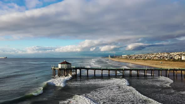 Stormy weather in Manhattan Beach, California.