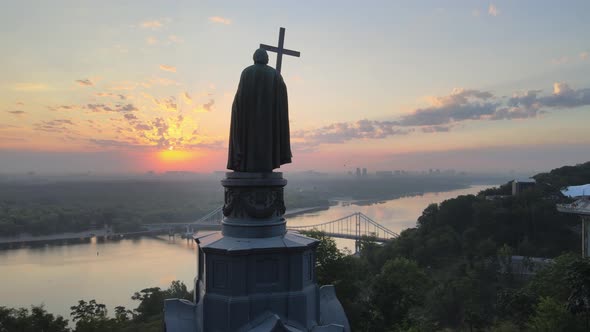 Monument To Vladimir the Great at Dawn in the Morning. Kyiv, Ukraine