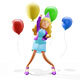 3D Character Celebrating with Balloons for Animation and Game Projects - 3DOcean Item for Sale