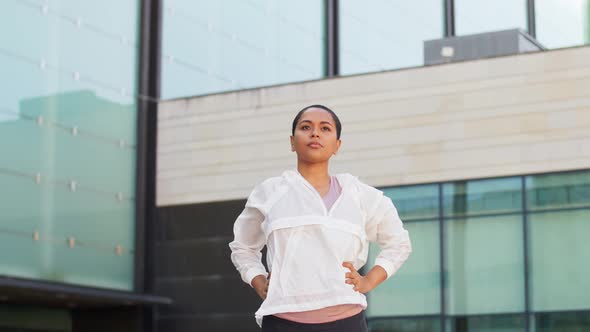 African American Woman Doing Sports Outdoors