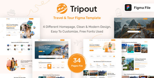 Tripout - Travel & Tour Figma Template