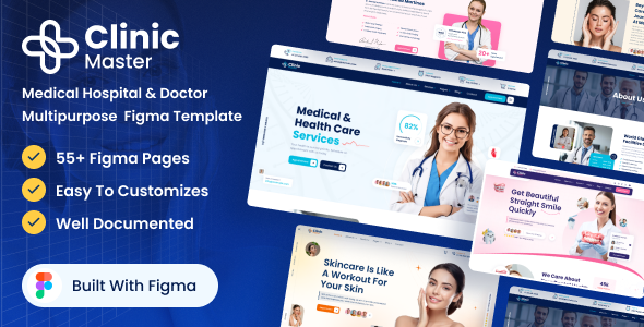 ClinicMaster | Medical Hospital & Doctor Multipurpose Figma Template