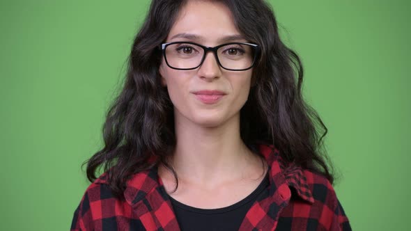 Young Happy Beautiful Businesswoman Smiling