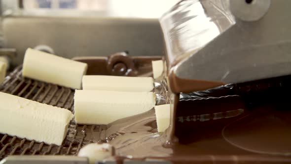 Chocolate Sweets on the Conveyor Belt