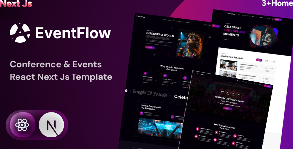 EventFlow – Event & Conference Organization React NextJS Template – 0 Sold!