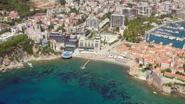 Aerial Shot Budva Montenegro