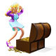 3D Businesswoman Character Excited with Treasure Chest for Animation and Game Projects - 3DOcean Item for Sale