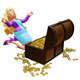 3D Businesswoman Character Kneeling in Front of Treasure Chest for Animation and Game Projects - 3DOcean Item for Sale