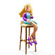 3D Businesswoman Character Sitting on Barstool with Drink for Animation and Game Projects - 3DOcean Item for Sale