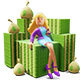 3D Businesswoman Character Sitting on Money Piles with Drink for Animation and Game Projects - 3DOcean Item for Sale