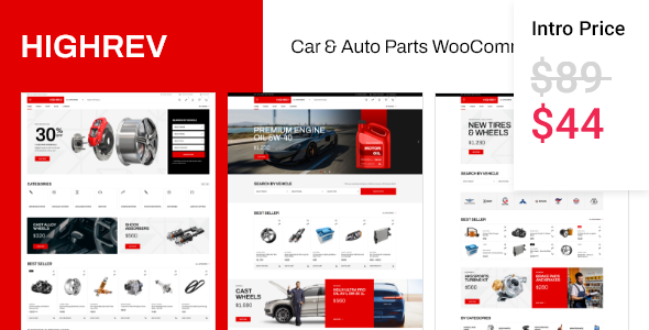 HighRev – Car & Auto Parts WooCommerce Theme – 0 Sold!