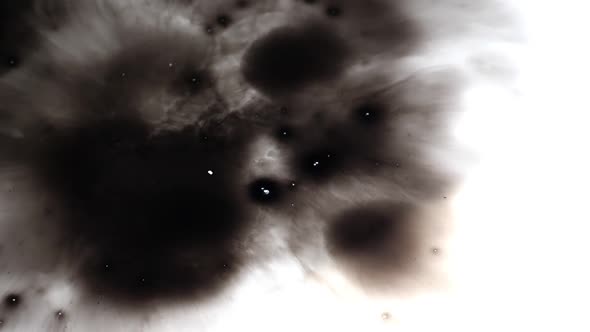 Video clip of black ink blot, Ink spreading like fog