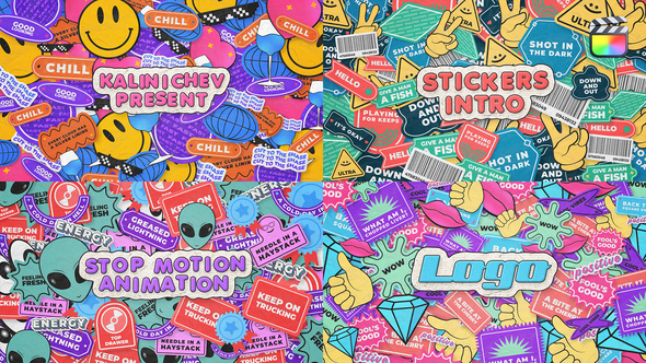 Stickers Abstract Logo Intro - FCPX alt