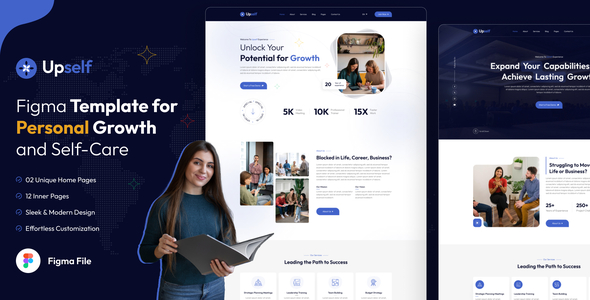 Upself – Life Coach & Self Care Figma Template – 0 Sold!