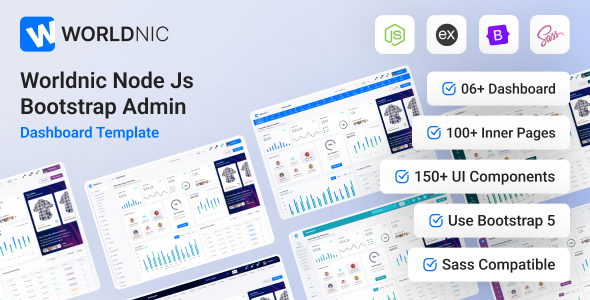 Worldnic – Node Js Admin & Dashboard Template – 0 Sold!