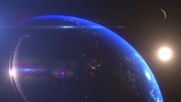 Earth And Moon Sunrise South America alt