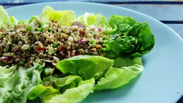 Salad served on plate