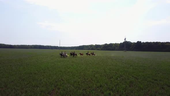 People Ride on Horseback