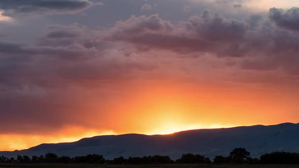 Time lapse of colorful sunset