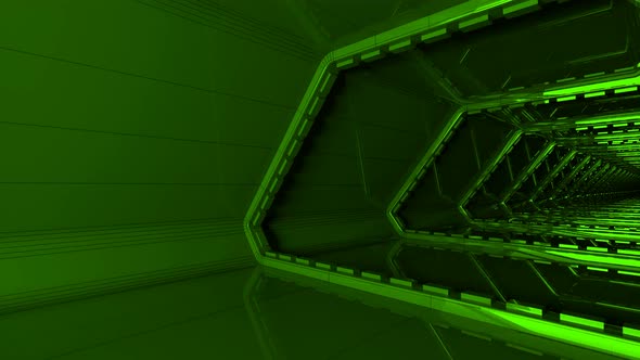 Green Wireframe Tunnel Loop alt