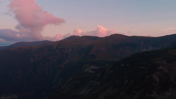 Mountains Landscape with Sunset Sky