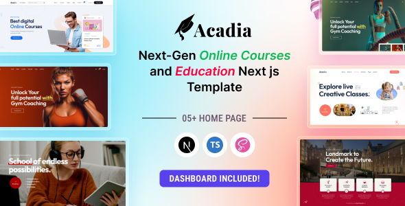 Acadia – University & Online Course Next js Template – 0 Sold!