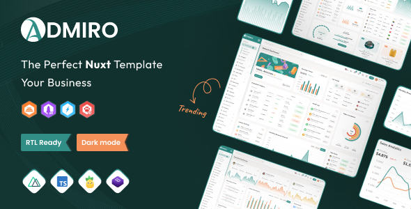 Admiro Vue Nuxt Admin & Dashboard Template – 0 Sold!