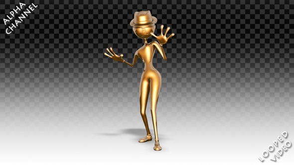 3D Gold Woman - Cartoon Brave Dance