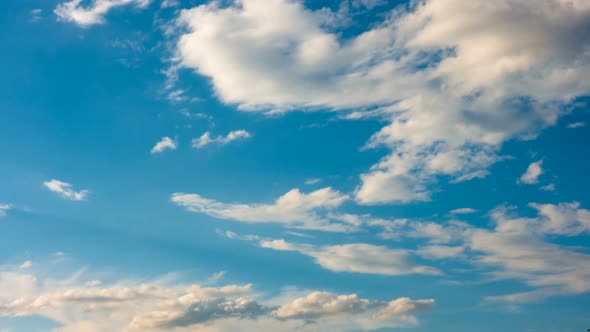 White Clouds On A Blue Sky Timelapse 