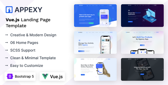 Appexy – Vue Landing Page Template – 0 Sold!