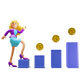 3D Businesswoman Character Climbing Profit Growth Chart for Animation and Game Projects - 3DOcean Item for Sale