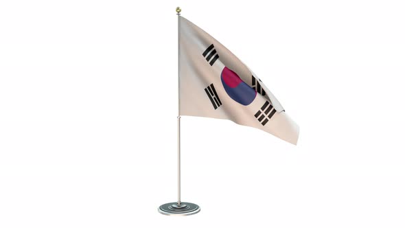 Korea South Small Flag Pole Loops With Alpha