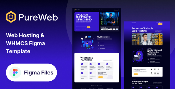 Pureweb – Web Hosting & WHMCS Figma Template – 0 Sold!