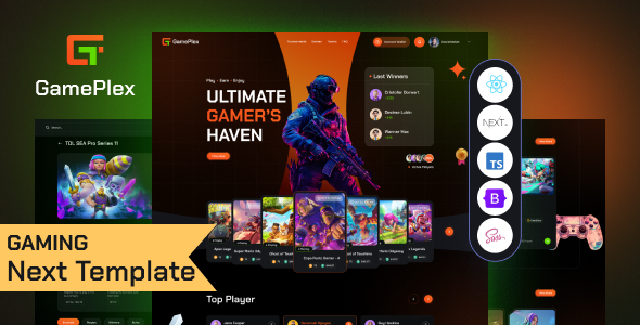 Gameplex – eSports and Gaming NFT React Next JS Template – 0 Sold!