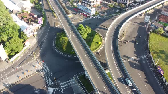 top view of the Jombor flyover in the morning