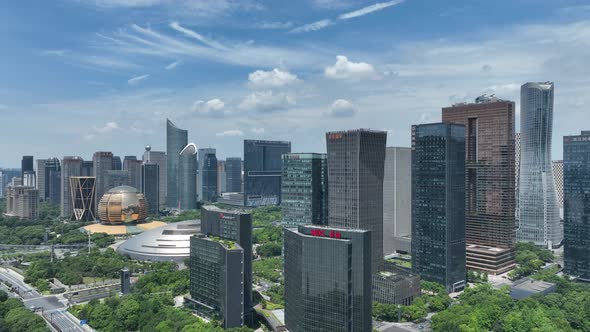 Panoramic  city skyline in Hangzhou china