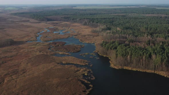 View From the Height of the Lake Papernya in Belarus