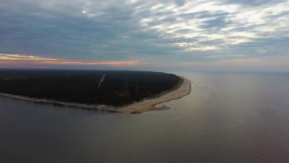 Kolka Cape, Baltic Sea, Latvia. During Autumn Evening Sunset.